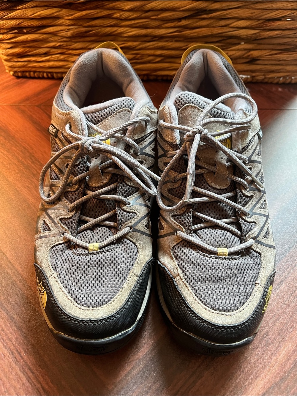 The North Face women’s Light Gray waterproof Athletic Trail Hiking Shoes